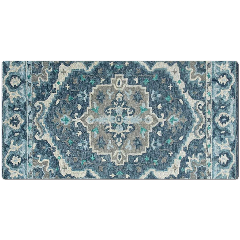 Qajar Persian Desk Mat Antique Blue Gray