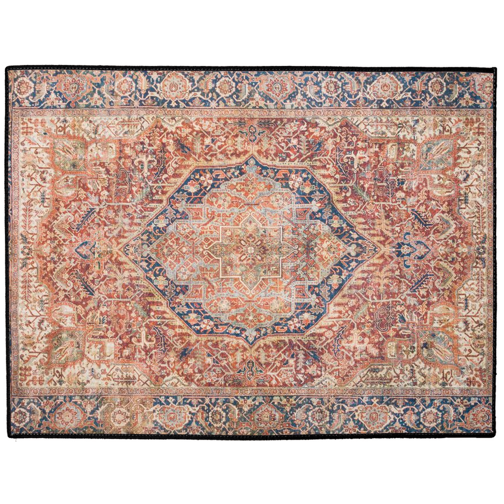 Amasya Persian Indoor/Outdoor Floor Mat Antique Terracotta Spice