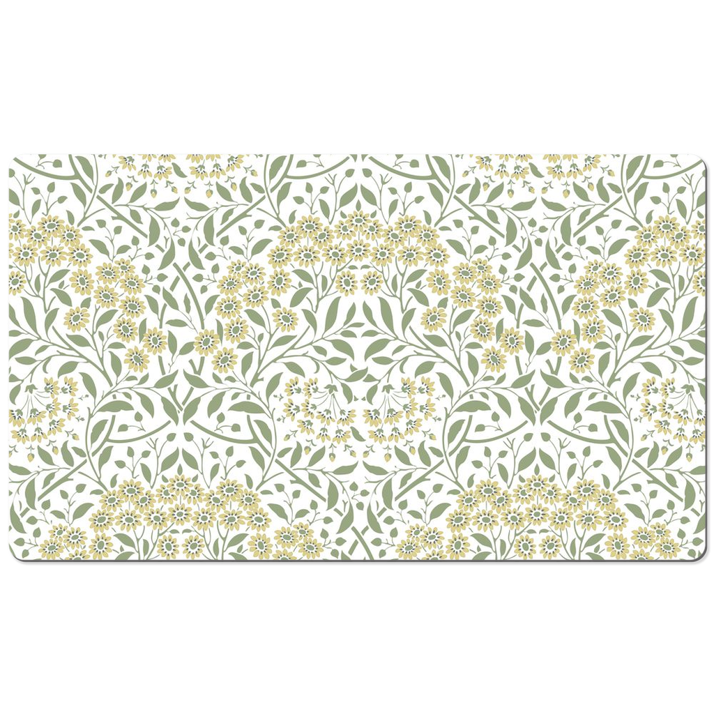 William Morris Desk Mat Wildflower Golden Green