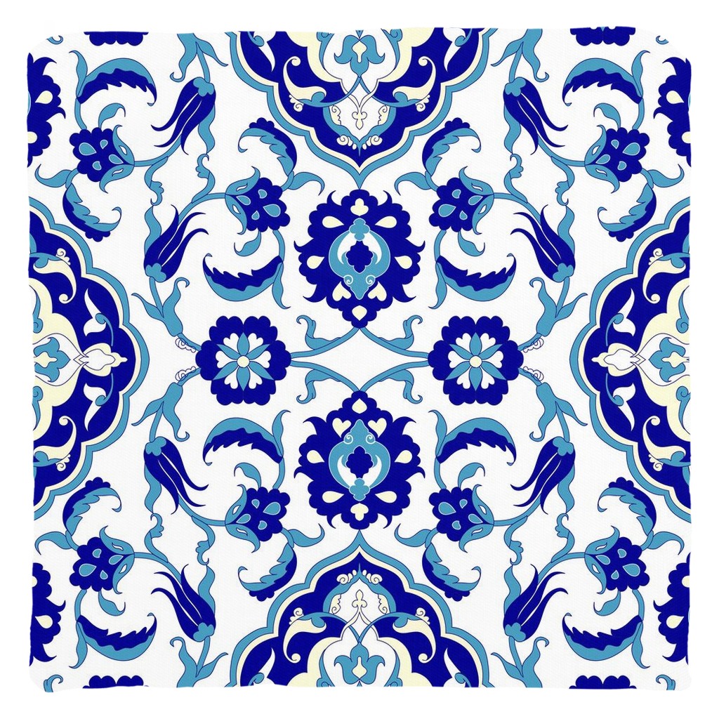 Jasmine Ottoman Cotton Pillows Aqua Blue