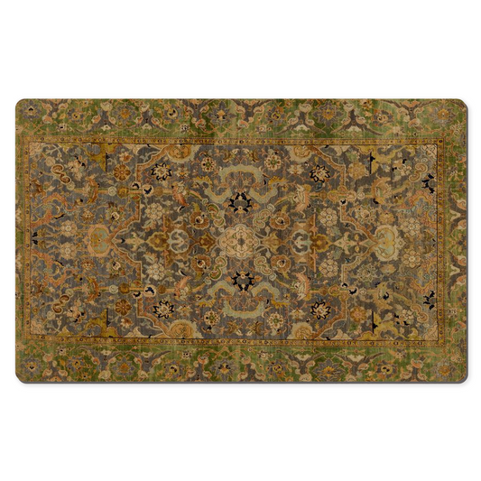 Kerman Persian Desk Mat Antique Gold Green