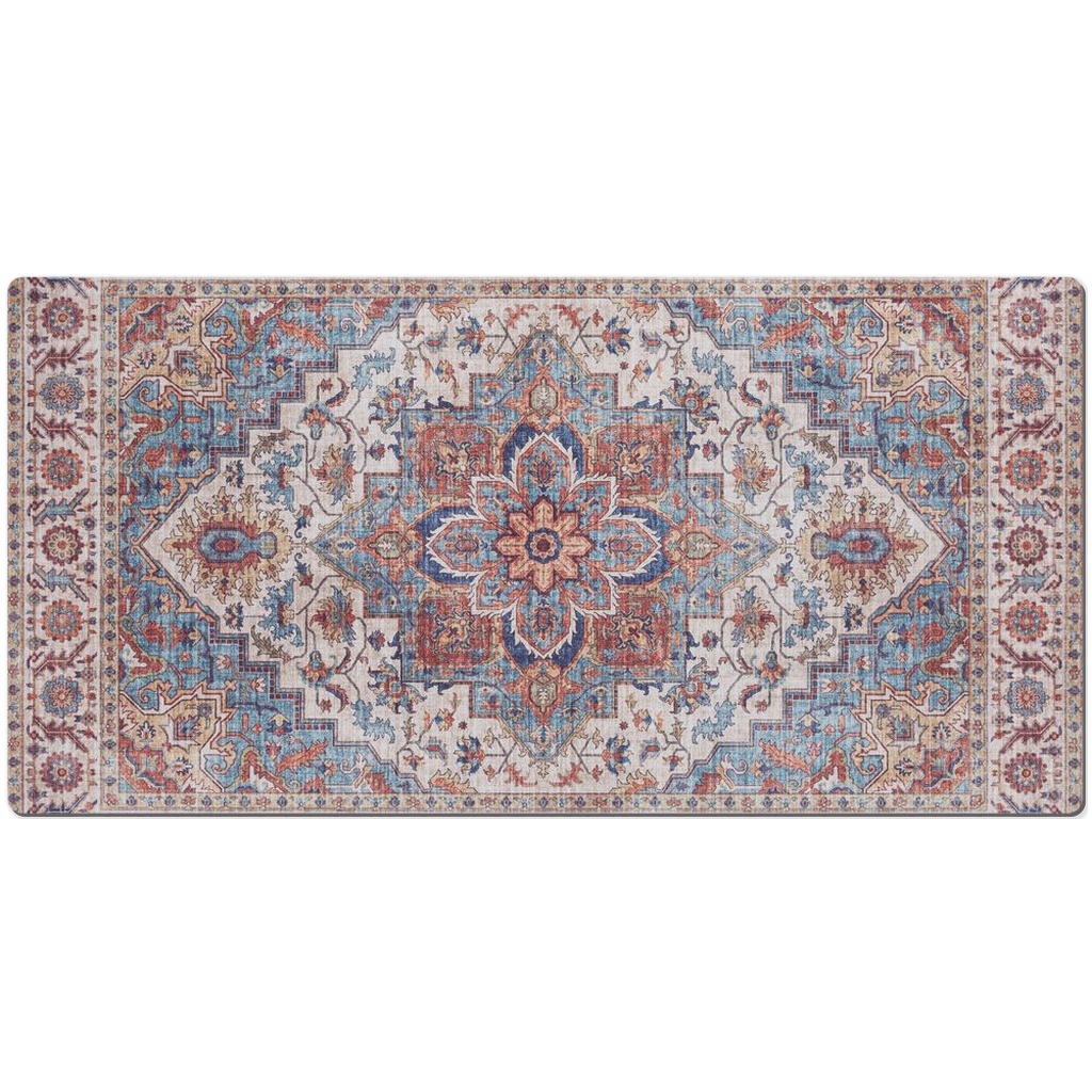 Arya Persian Desk Mat Antique Blue Red