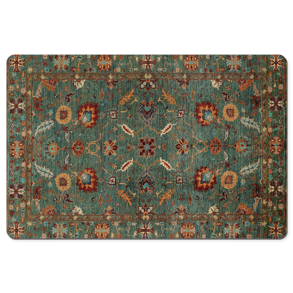 Kashmar Persian Desk Mat Antique Forest Green Rust