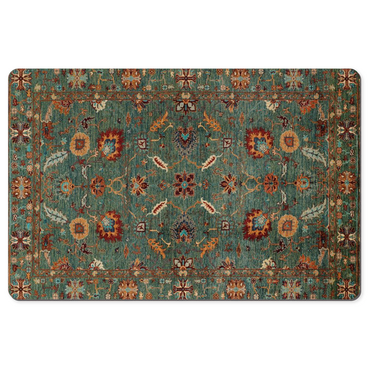 Kashmar Persian Desk Mat Antique Forest Green Rust