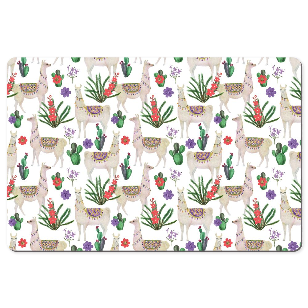 Llamas Cacti Desk Mat Cute Pattern