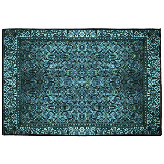 Cappadocia Persian Indoor/Outdoor Floor Mat Teal Black