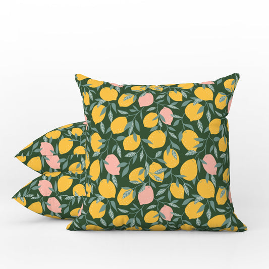 Amalfi Outdoor Pillows Green Lemons