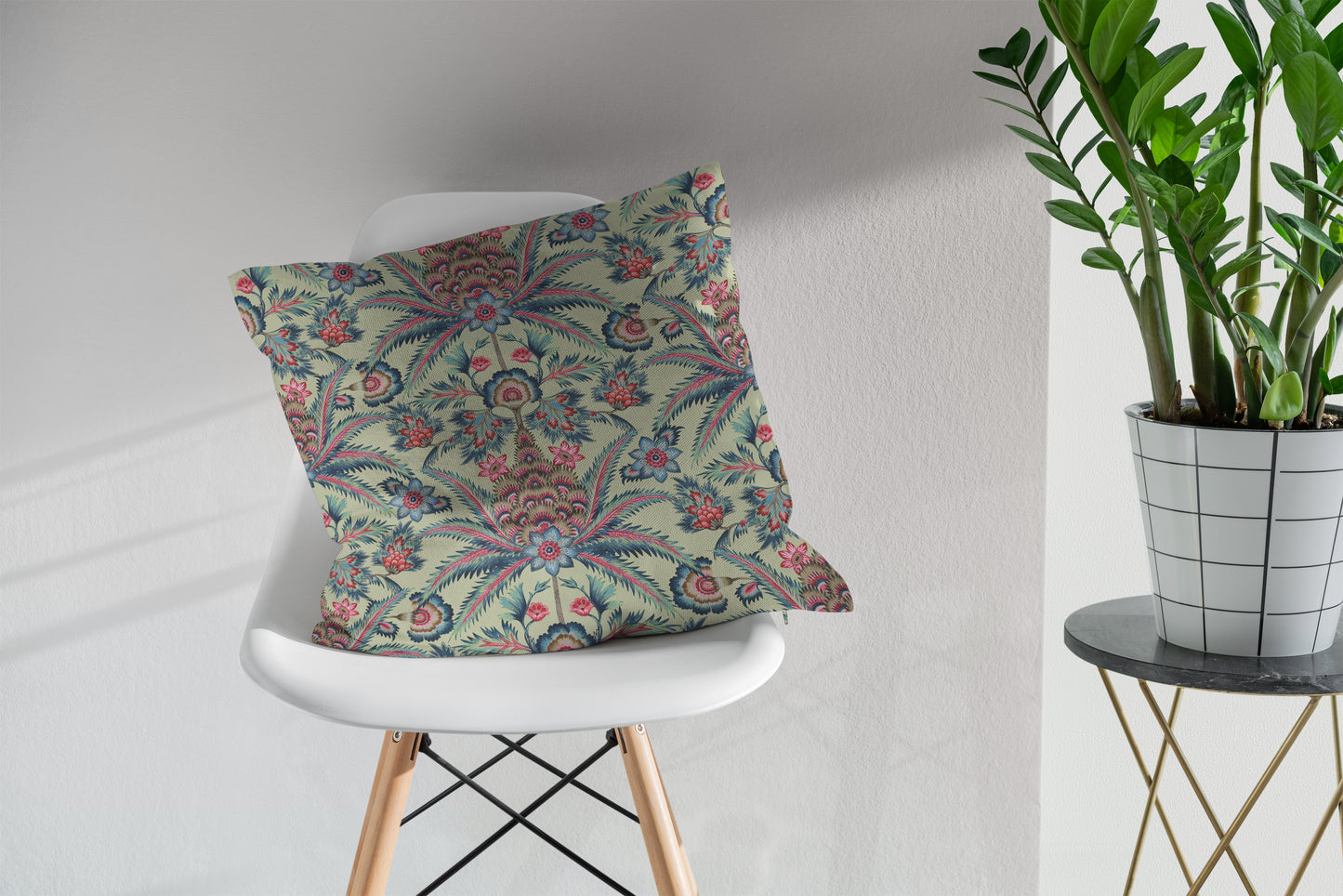 Les Palmiers Outdoor Pillows Sage Green Pink