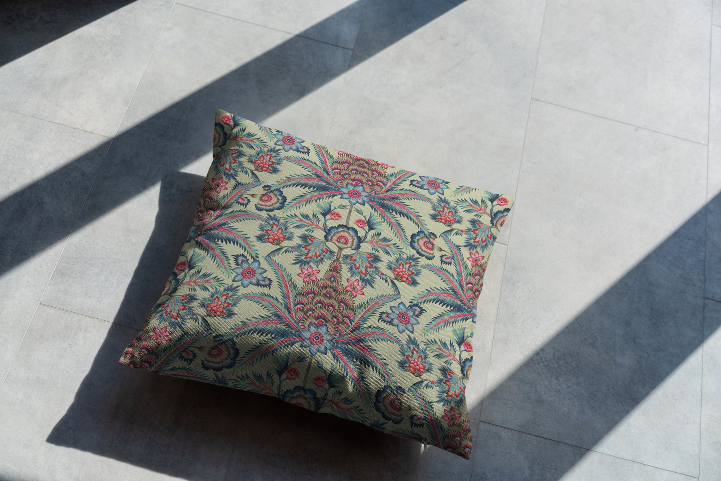 Les Palmiers Outdoor Pillows Sage Green Pink