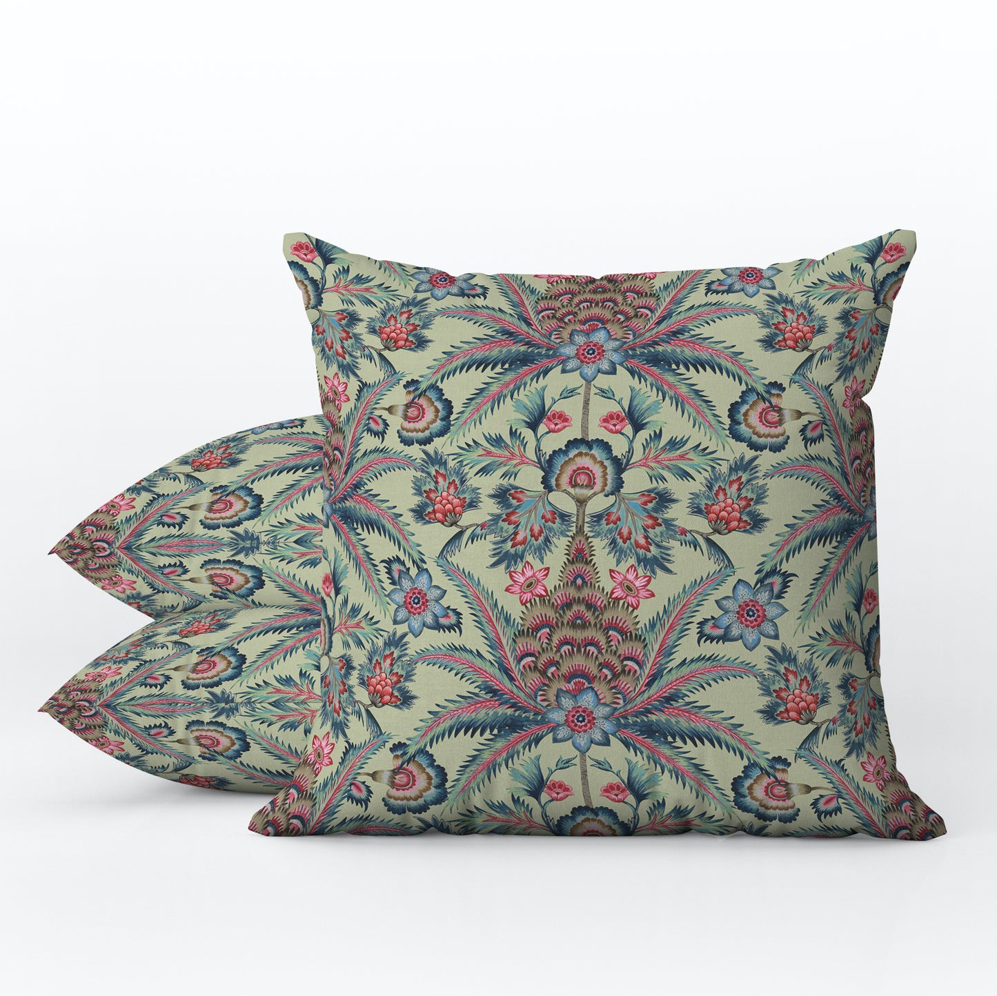Les Palmiers Outdoor Pillows Sage Green Pink