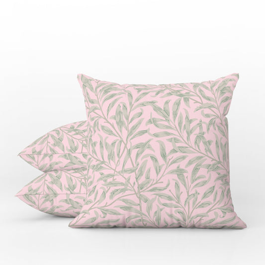 William Morris Outdoor Pillows Pink Green Willow Bough