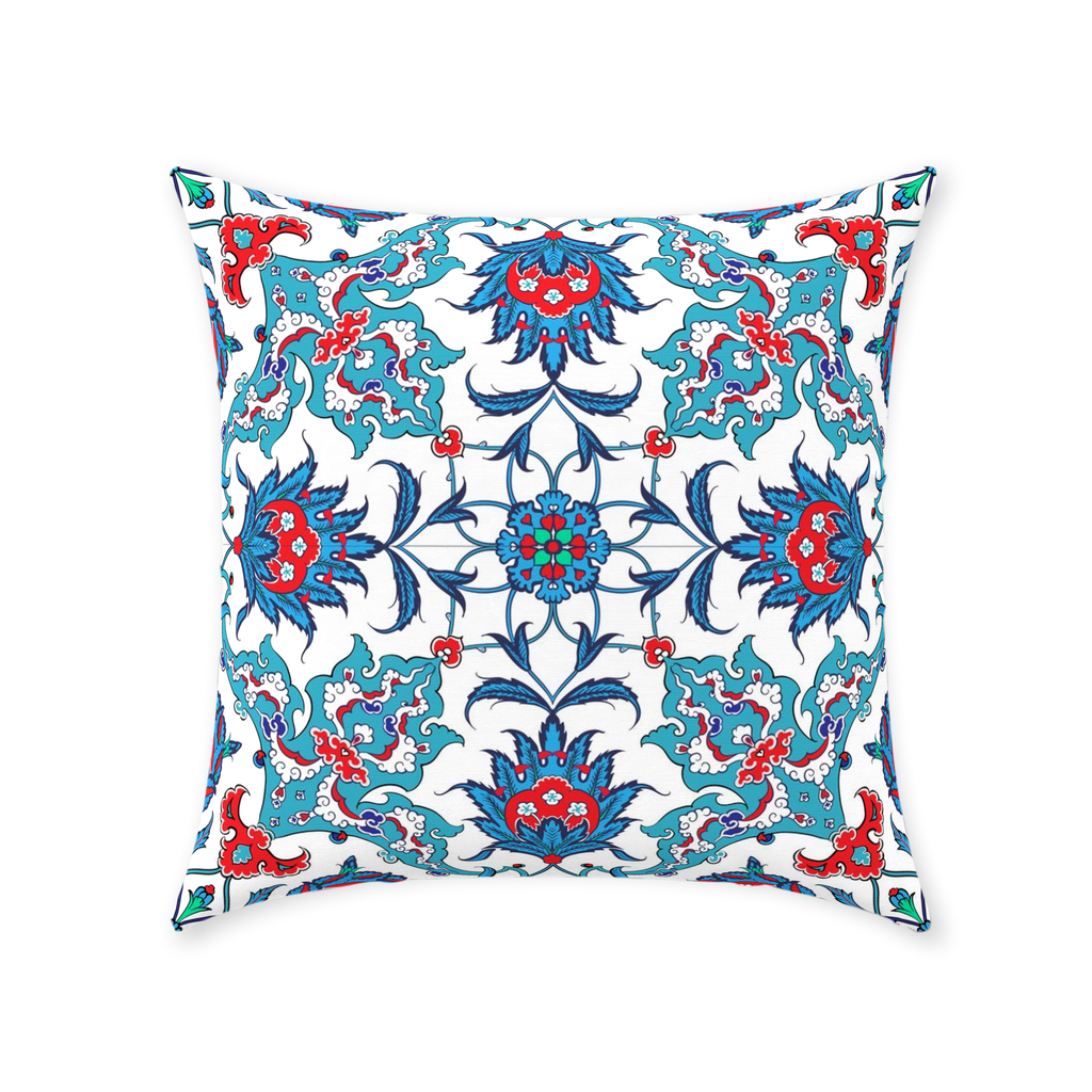 Sema Ottoman Cotton Pillows Aqua Blue Red