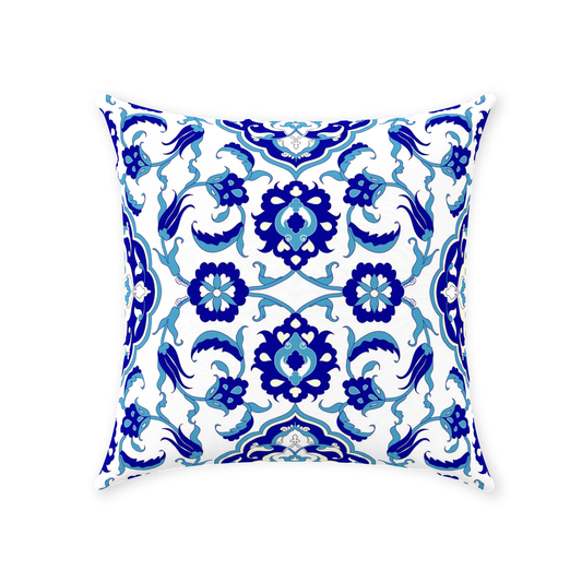 Jasmine Ottoman Cotton Pillows Aqua Blue
