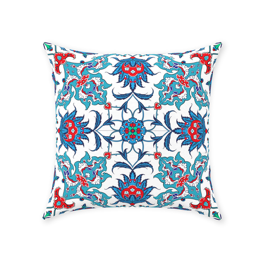 Sema Ottoman Cotton Pillows Aqua Blue Red