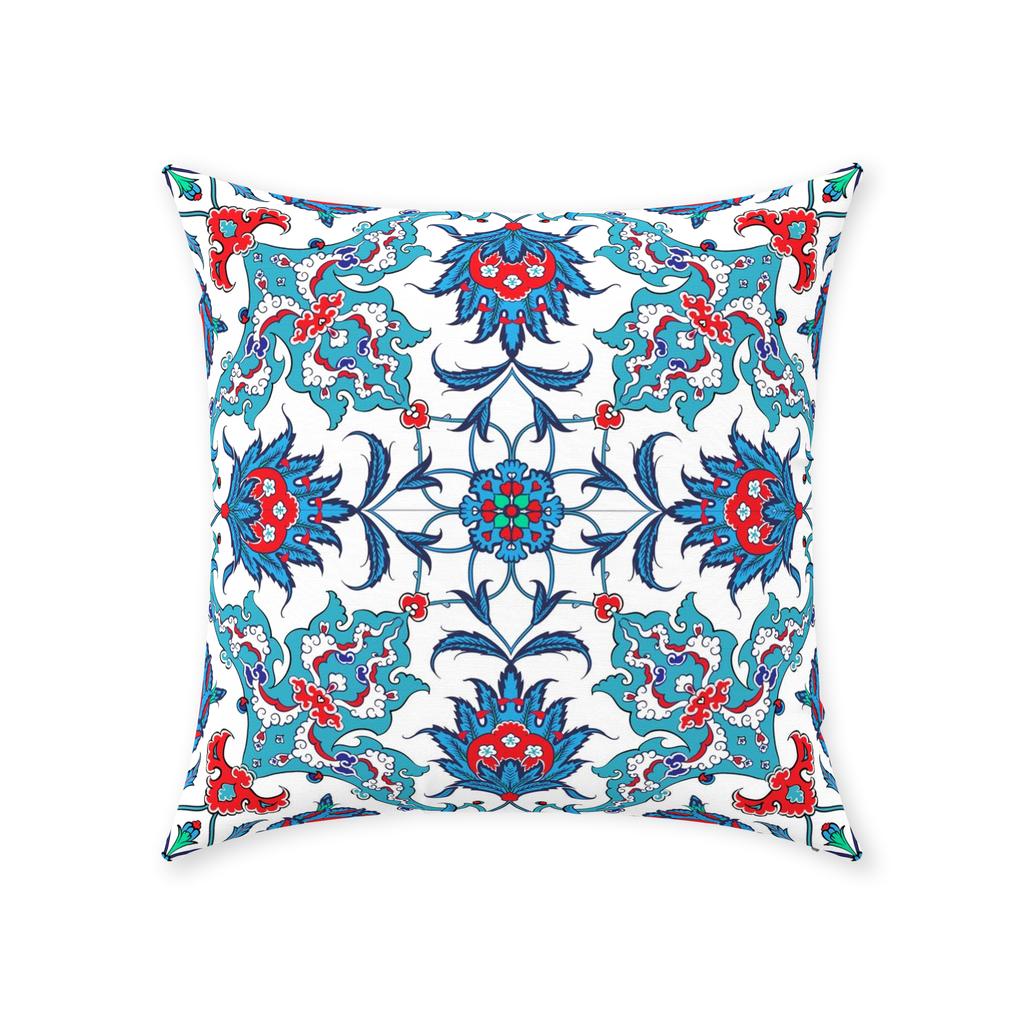 Sema Ottoman Cotton Pillows Aqua Blue Red