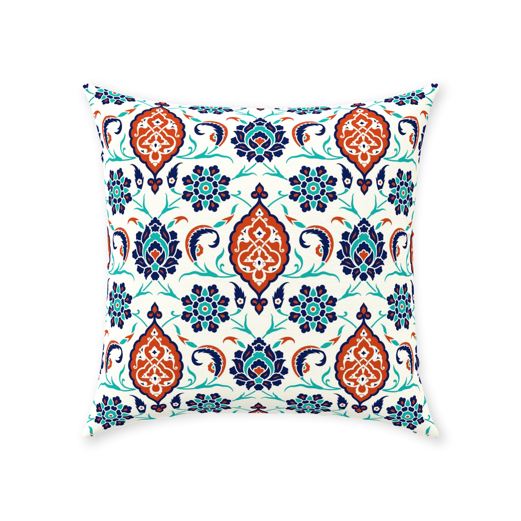 Mara Ottoman Cotton Pillows Blue Red