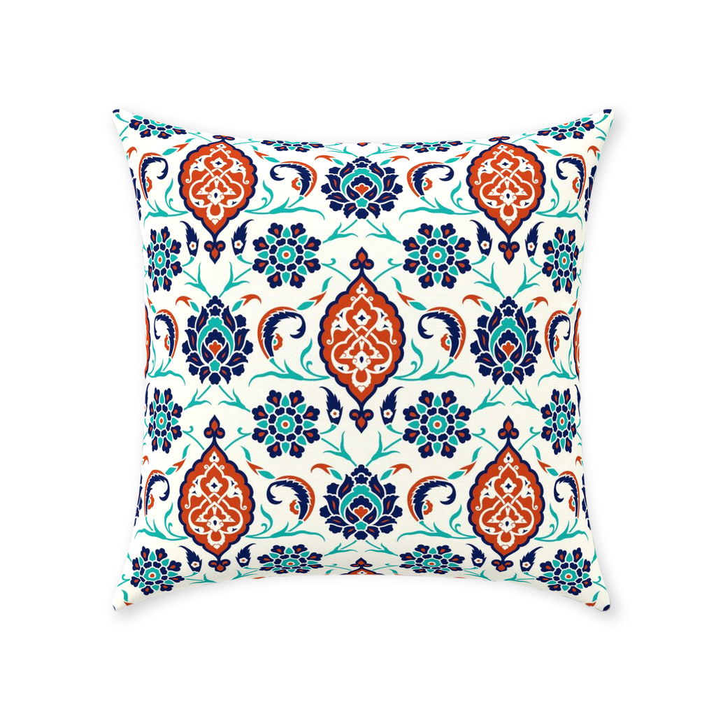 Mara Ottoman Cotton Pillows Blue Red