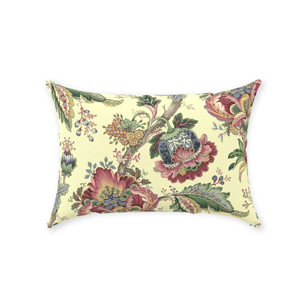 Chintz Cotton Pillows Pink Lemon & Green