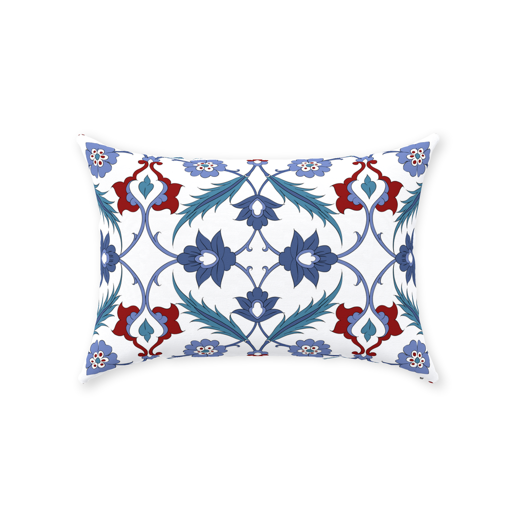 Ankara Ottoman Cotton Pillows Blue Lilac Red