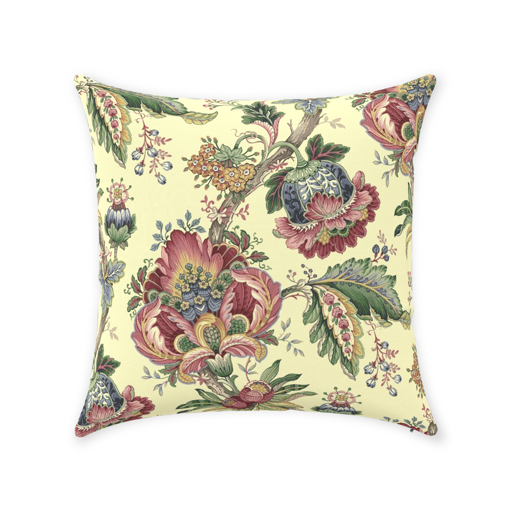 Chintz Cotton Pillows Pink Lemon & Green