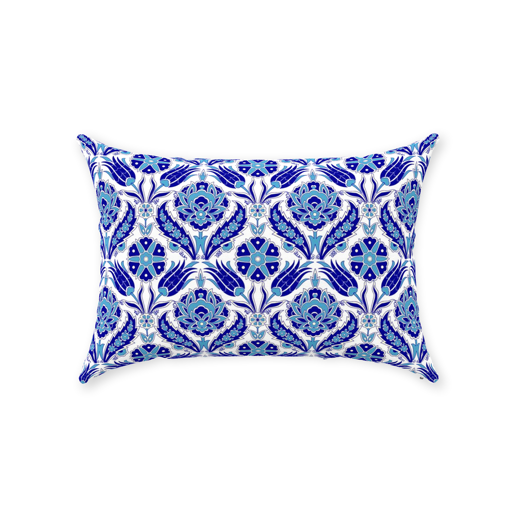Azra II Ottoman Cotton Pillows Aqua Blue