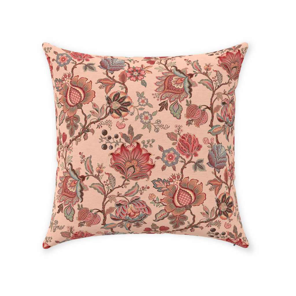 Malay Chintz Cotton Pillows Pink & Red