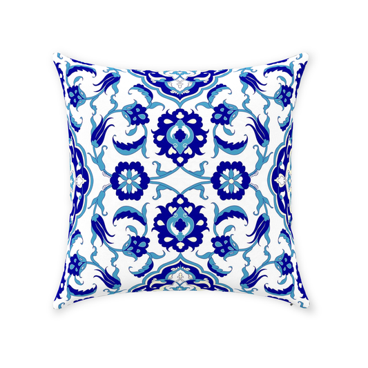 Jasmine Ottoman Cotton Pillows Aqua Blue