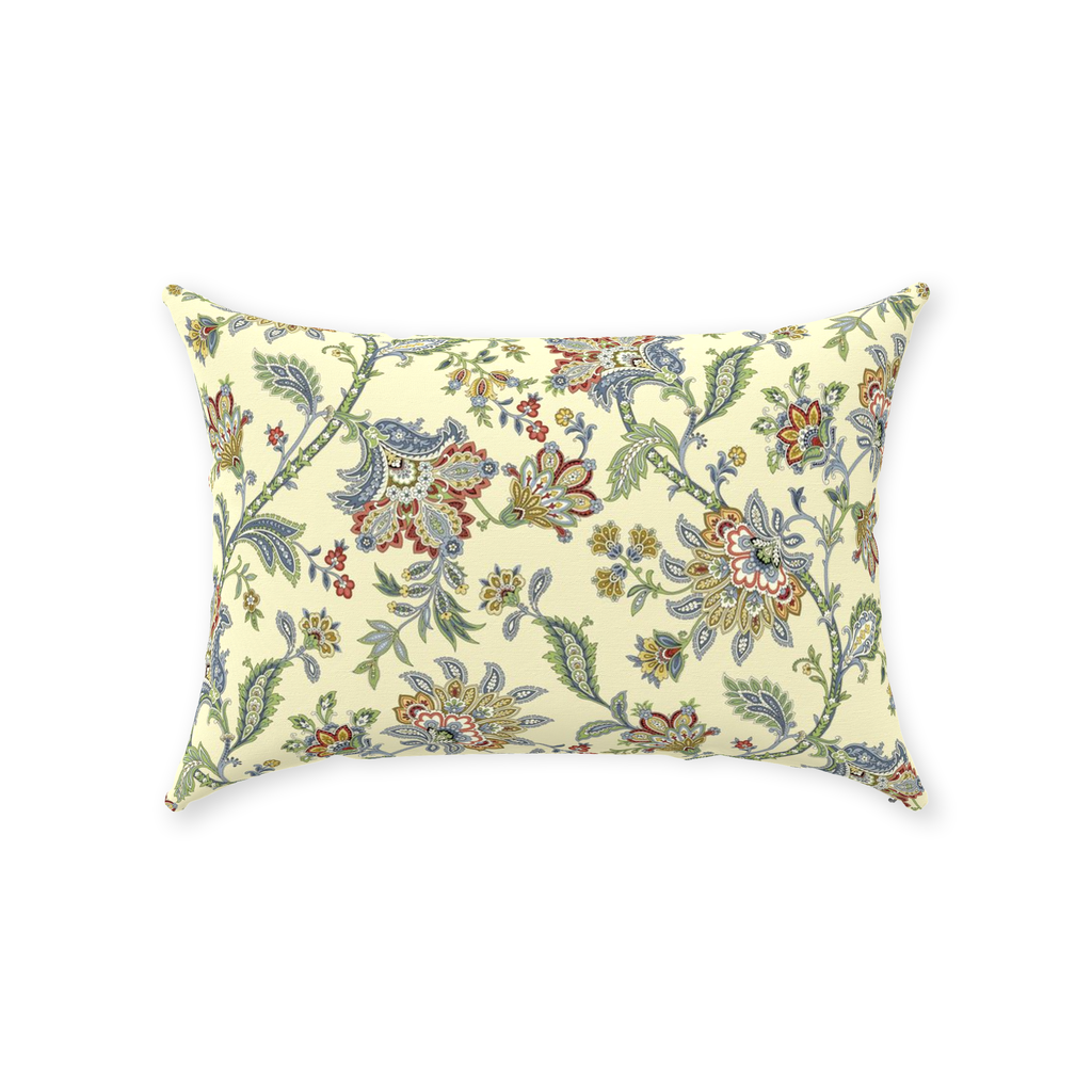 Chintz Cotton Pillows Lemon Sage Blue