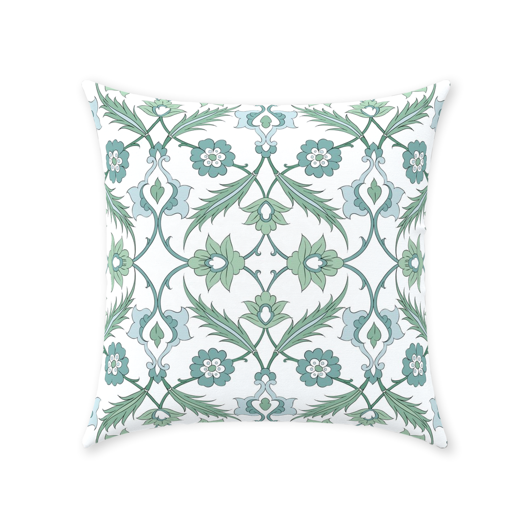 Esma Ottoman Cotton Pillows Sage Green