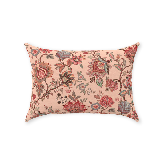 Malay Chintz Cotton Pillows Pink & Red