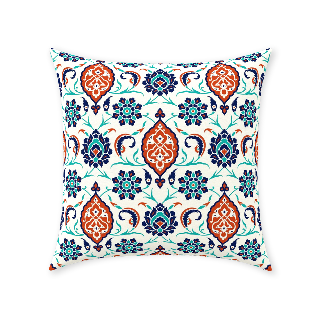 Mara Ottoman Cotton Pillows Blue Red