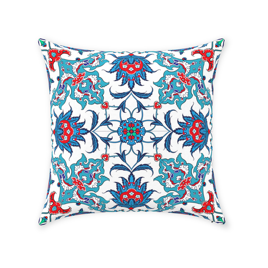 Sema Ottoman Cotton Pillows Aqua Blue Red