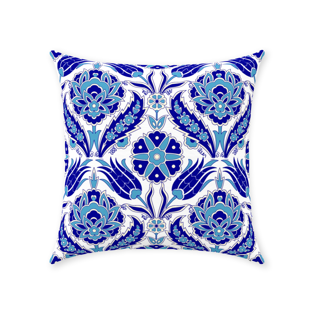 Azra Ottoman Cotton Pillows Aqua Blue