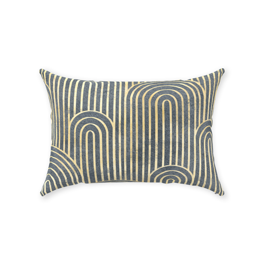 Art Deco Cotton Pillows Grey Gold Gatsby Curve