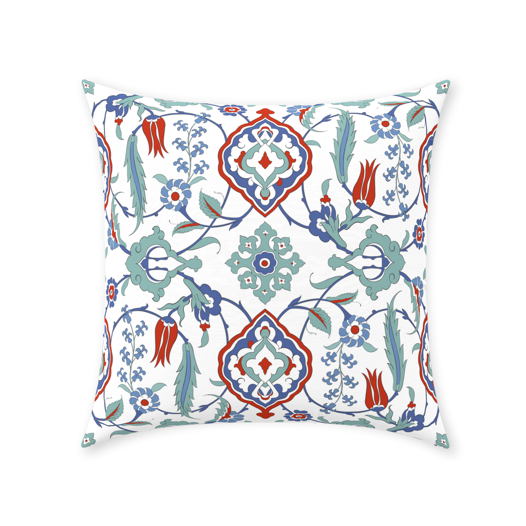 Sara Ottoman Cotton Pillows Blue Mint Red