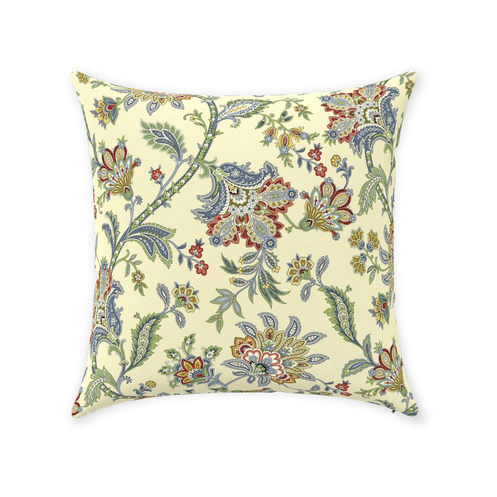 Chintz Cotton Pillows Lemon Sage Blue