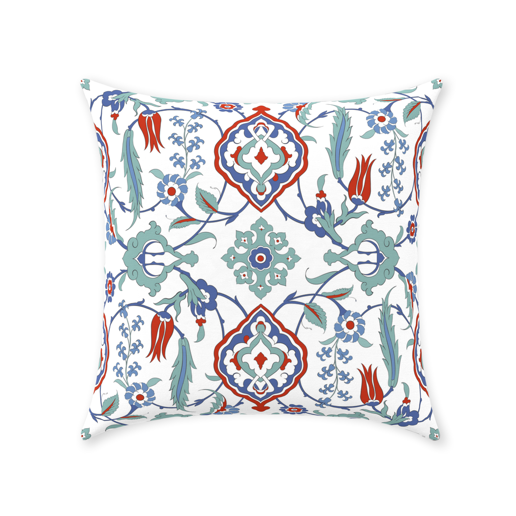 Sara Ottoman Cotton Pillows Blue Mint Red