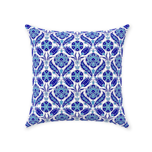 Azra II Ottoman Cotton Pillows Aqua Blue