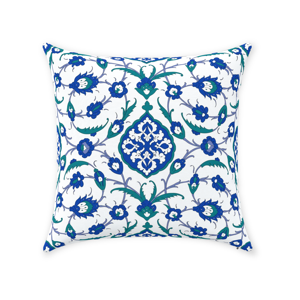 Sofia Ottoman Cotton Pillows Blue Green White