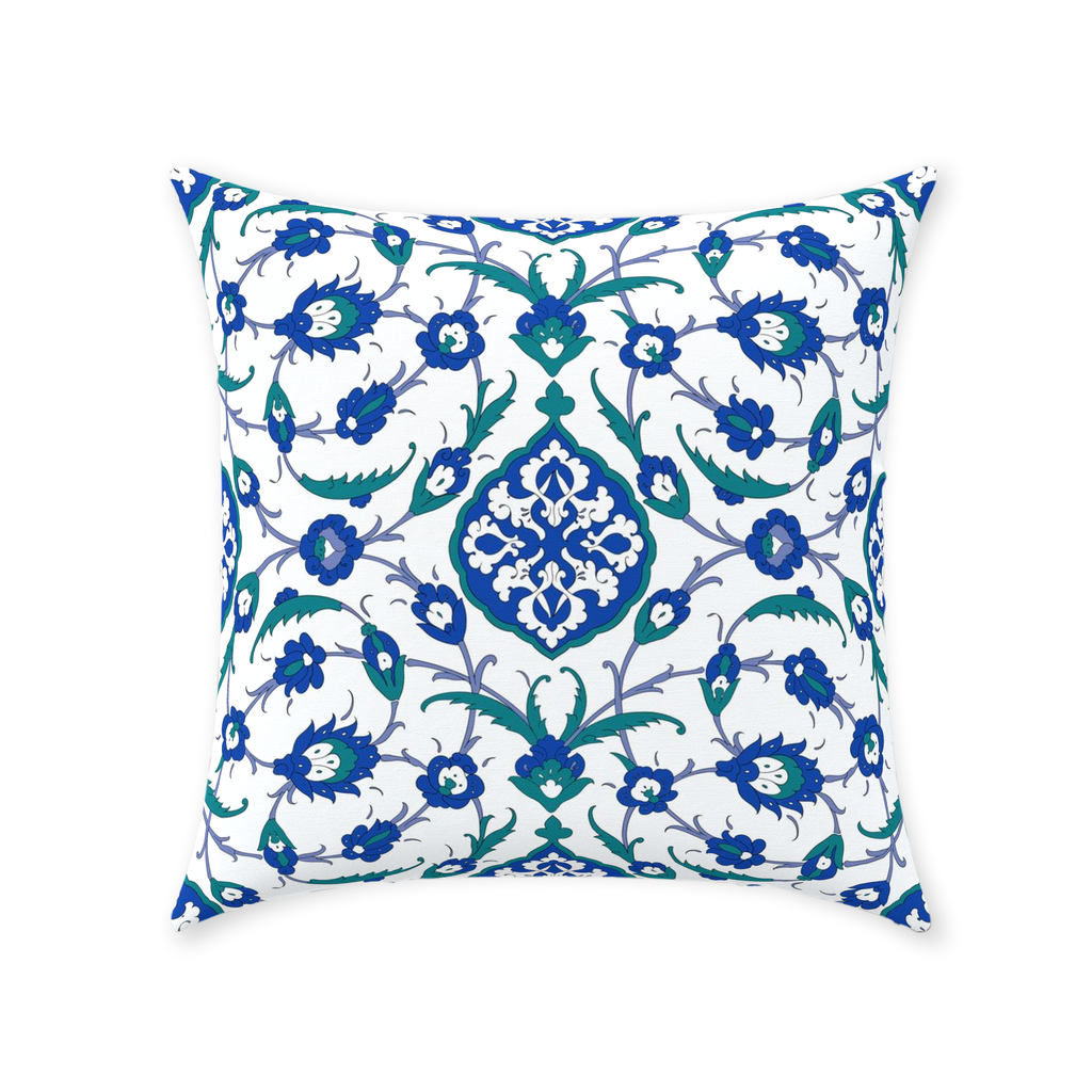 Sofia Ottoman Cotton Pillows Blue Green White