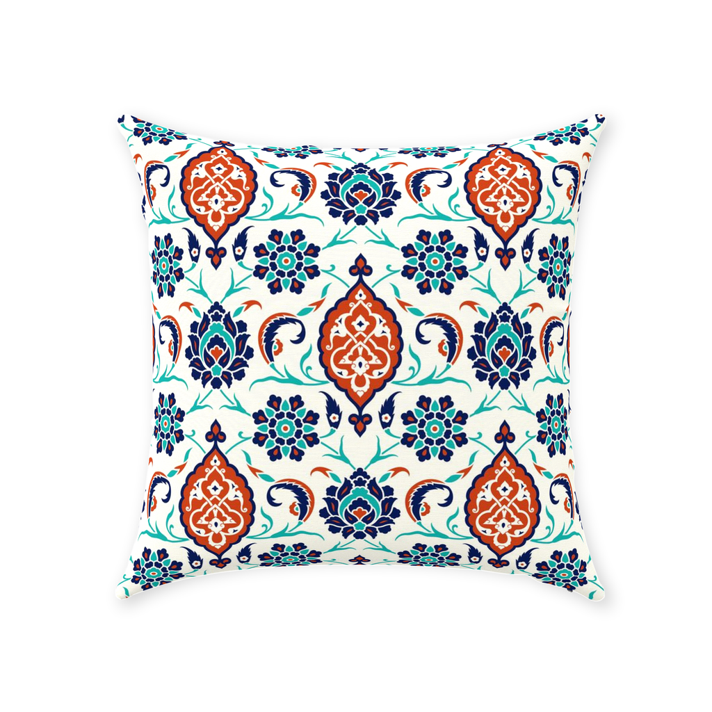 Mara Ottoman Cotton Pillows Blue Red
