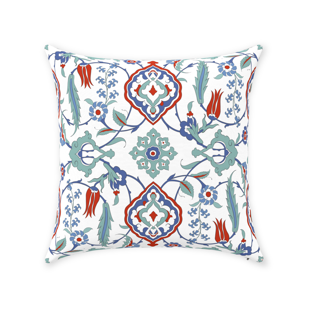 Sara Ottoman Cotton Pillows Blue Mint Red