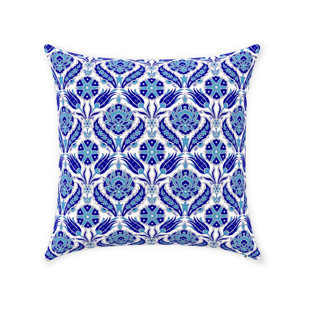Azra II Ottoman Cotton Pillows Aqua Blue