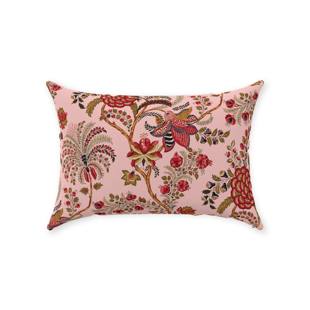 Coromandel Chintz Cotton Pillows Pink & Red