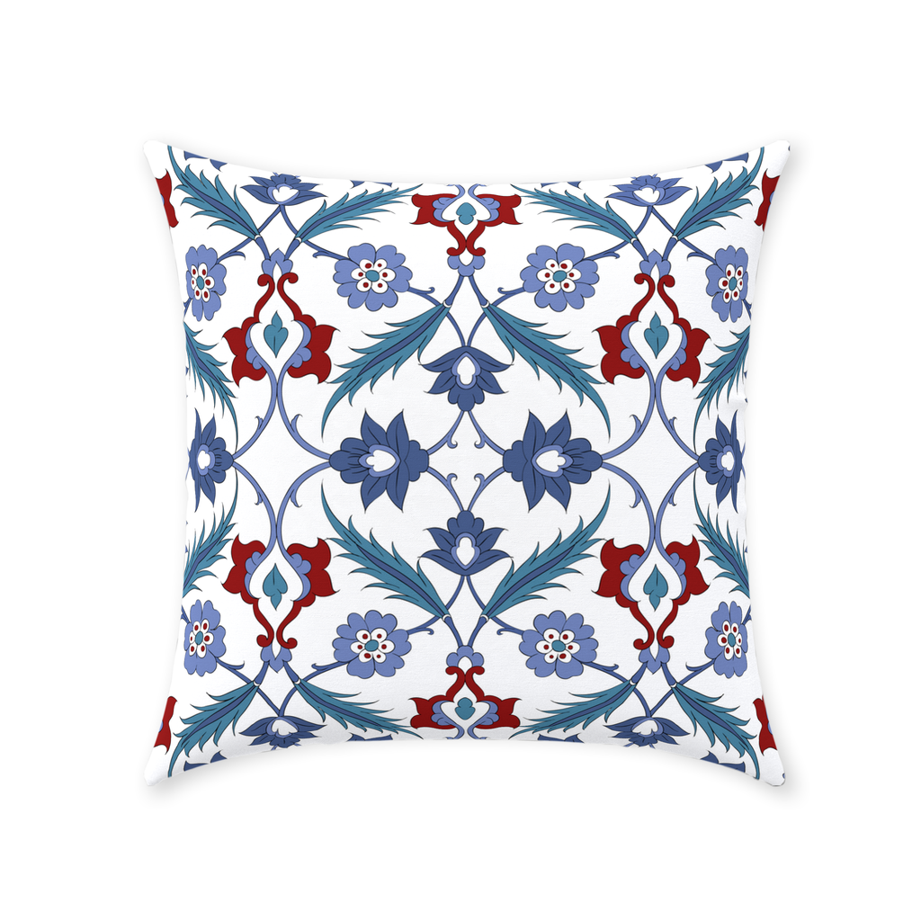 Ankara Ottoman Cotton Pillows Blue Lilac Red