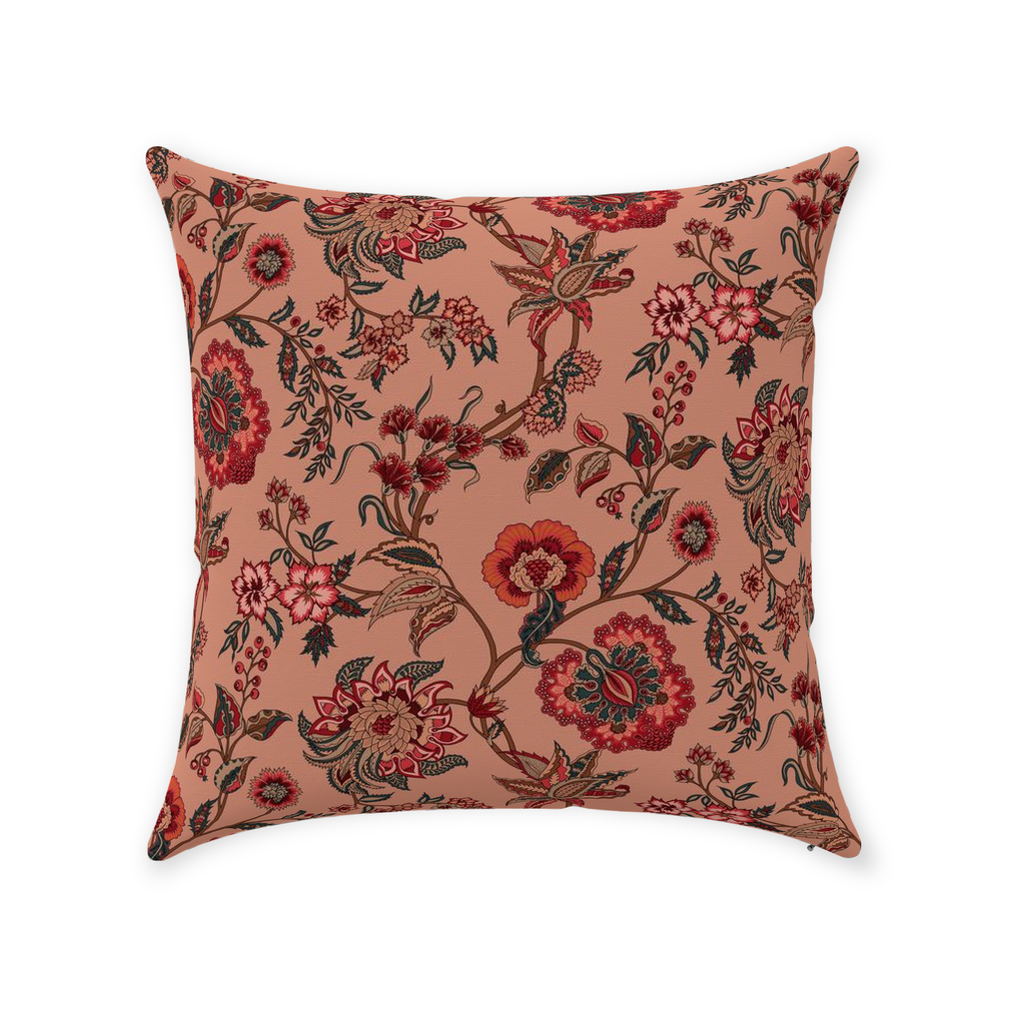 Rosina Chintz Cotton Pillow Cover Vintage Pink