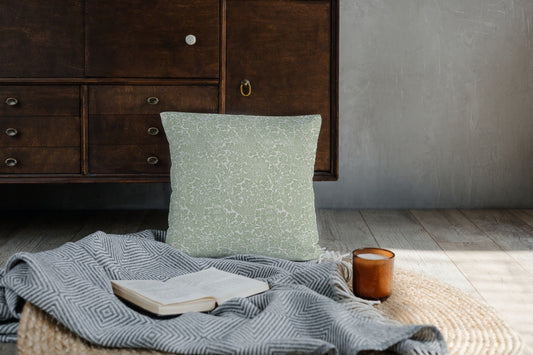 William Morris Outdoor Pillows Bird & Anemone Sage Green