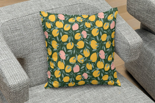 Amalfi Outdoor Pillows Green Lemons