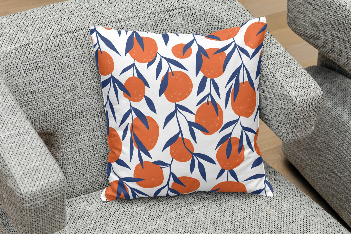 Sorrento Outdoor Pillows White Oranges