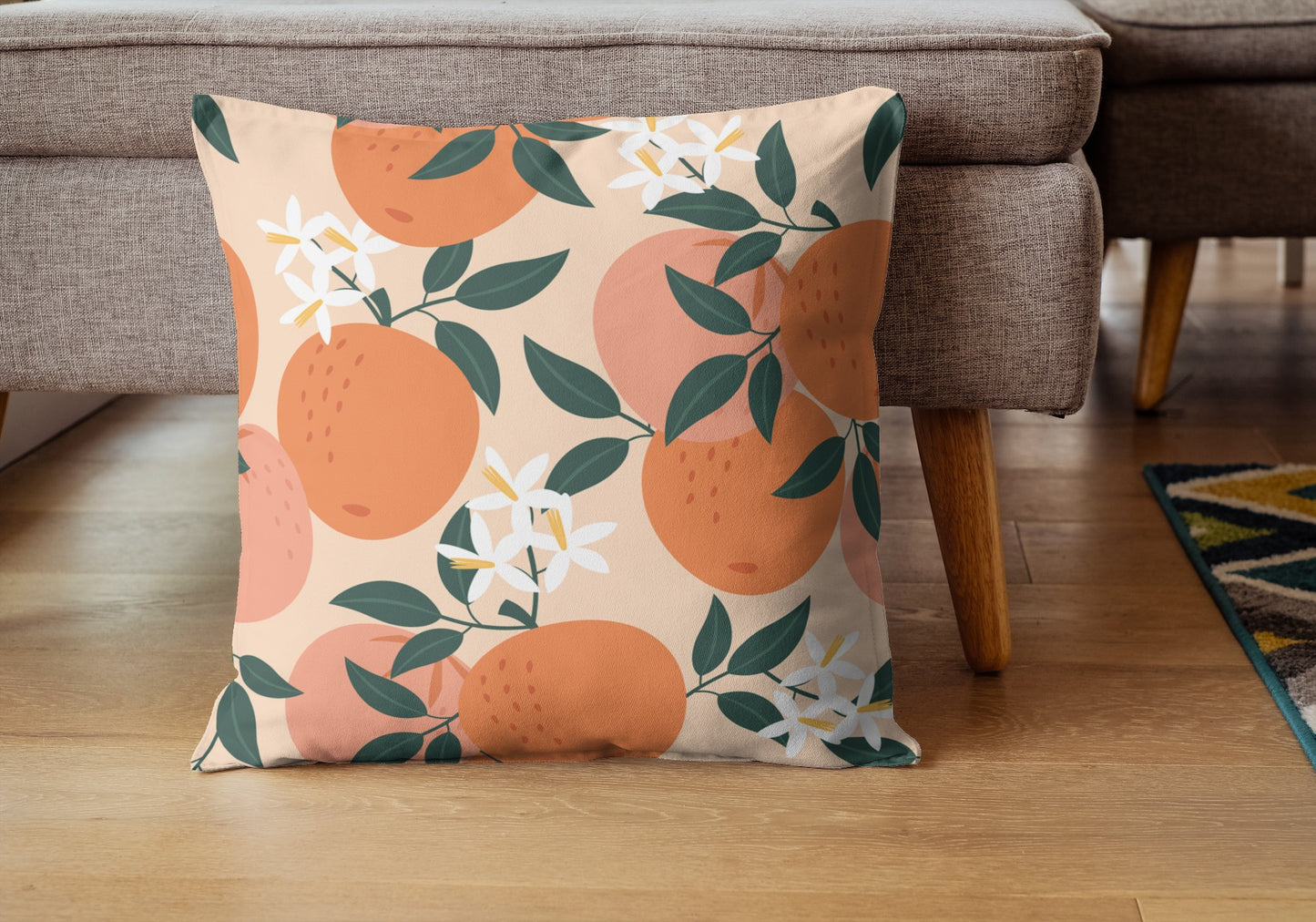 Seville Outdoor Pillows Peach Oranges
